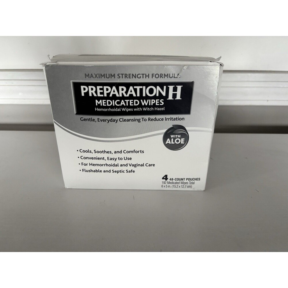 Preparation H Hemorrhoid Flushable Wipes 48 Count (4 pack)